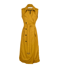 Victoria Beckham Sleeveless Trench Coat, Viscose, Yellow, UK12, 2*