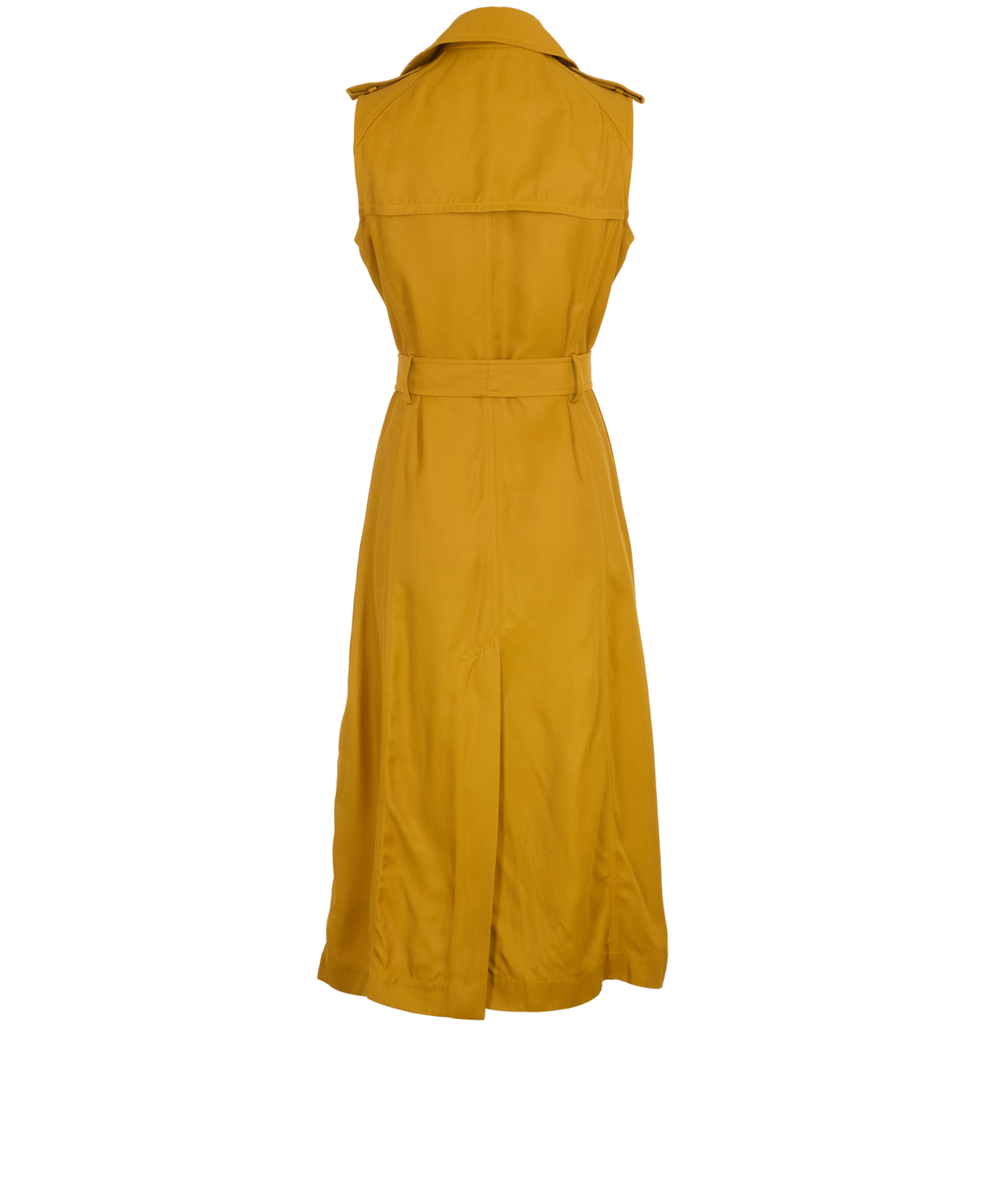 Victoria Beckham Sleeveless Trench Coat, &pound;240, Clothing, Yellow, Viscose, Back view