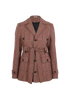 Miu Miu Houndstooth Belted Coat, &pound;450, Clothing, Red, Polyester/Wool, Front view