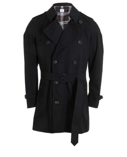 Burberry Chelsea Mid Trench Coat, &pound;350, Clothing, Black, Cotton, Front view