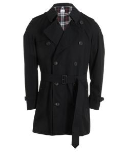 Burberry Chelsea Mid Trench Coat, Mens, Cotton, Black, Sz L, 2*