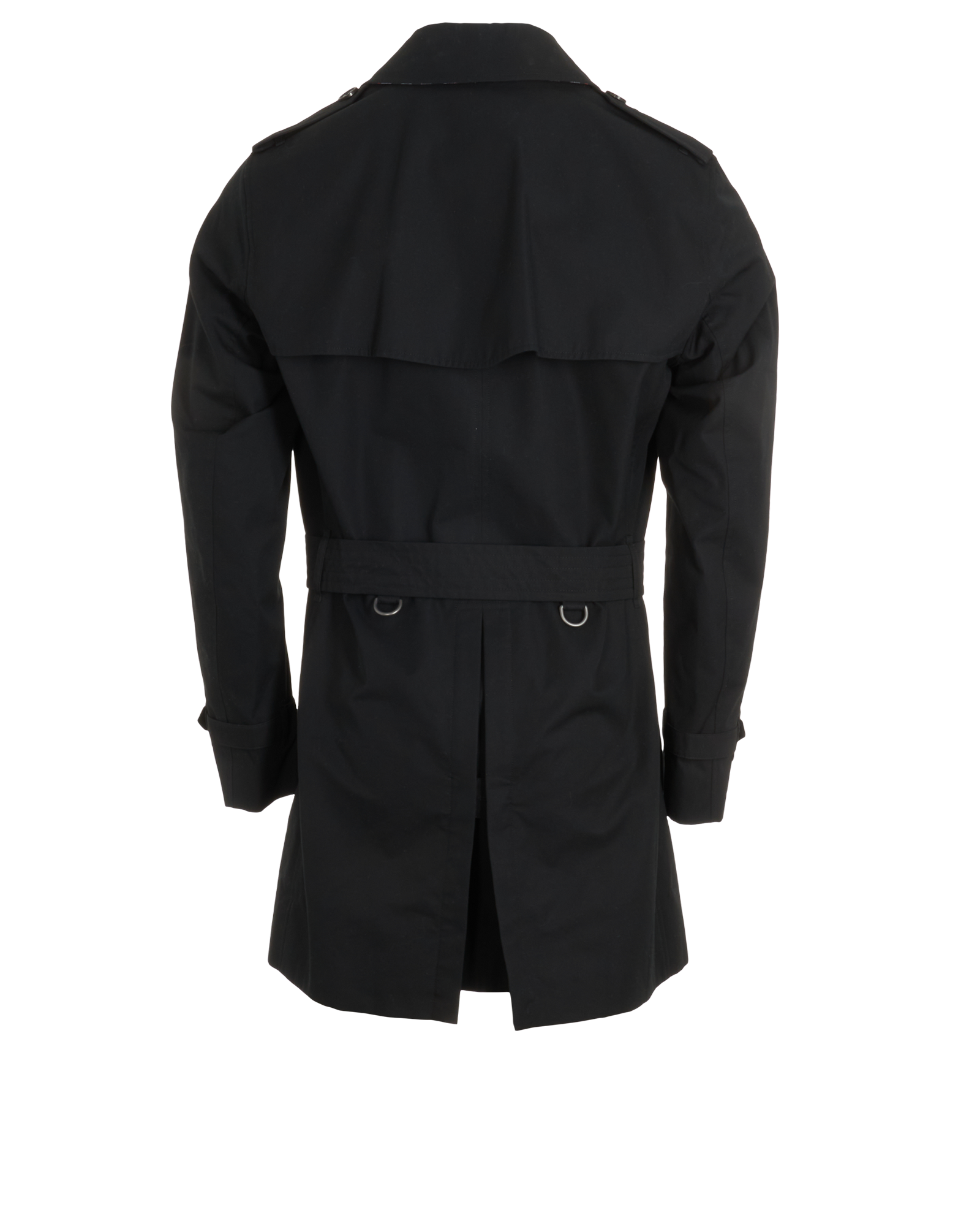 Burberry Chelsea Mid Trench Coat, &pound;350, Clothing, Black, Cotton, Back view