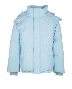 Ami Paris Puffer Coat, Mens, Down, Blue, Sz XL, 3*