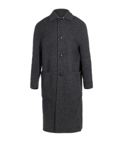 Ami Paris Long Coat, Mens, Wool, Grey, Sz XL, 3*