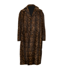 Ami Paris Leopard Print Coat,Mens,Leather/Pony Hair,Brown/Black,Sz XL,3*