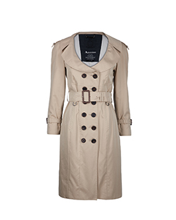 Aquascutum Double Breasted Trench Coat, Cotton, Beige, UK 10