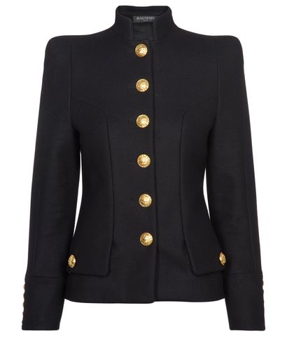 Balmain Buttoned Short Coat, front view