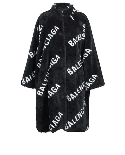 Balenciaga All Over Logo Coat, front view
