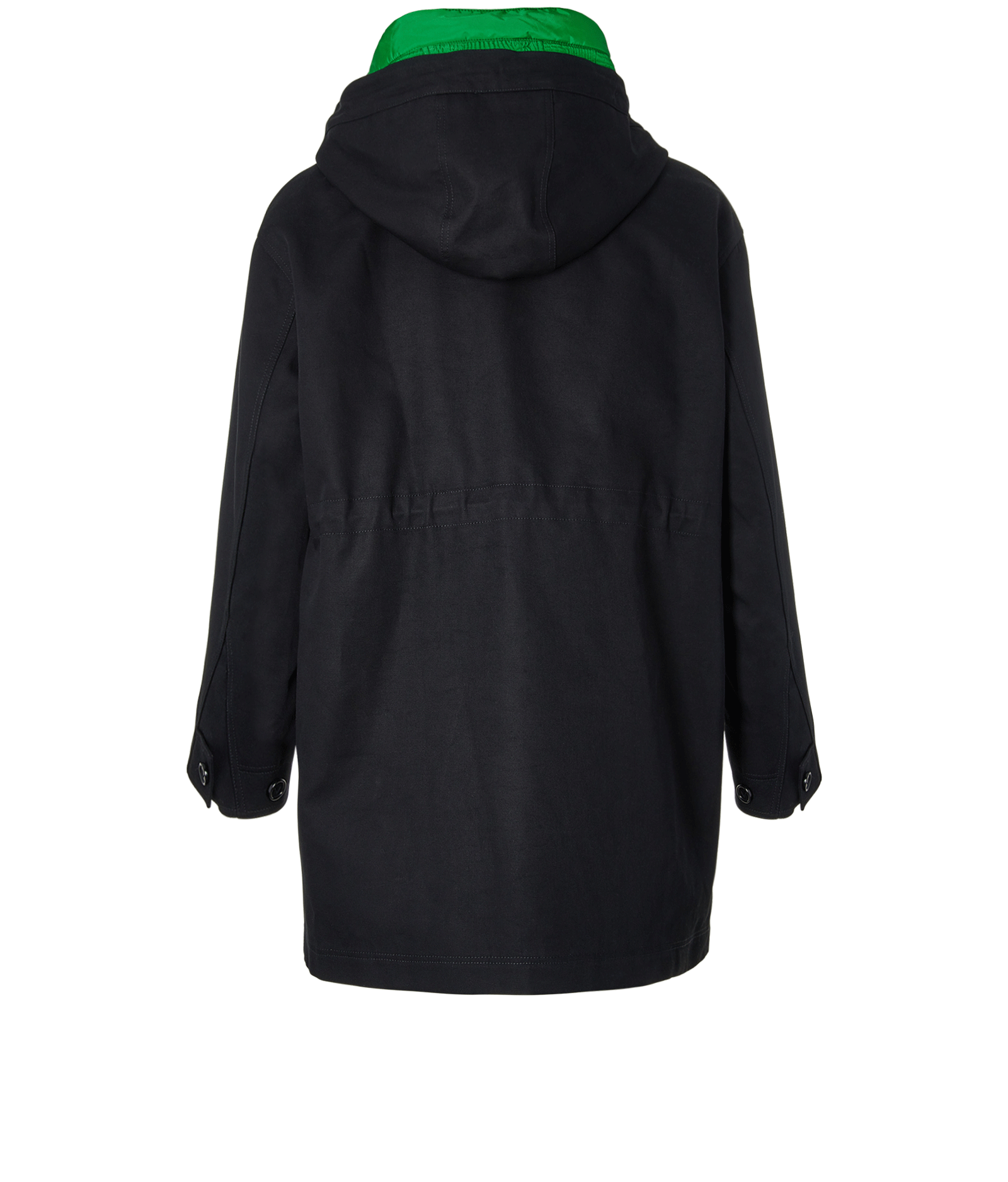 Bottega Veneta 2 In 1 Parka Coat, &pound;1,800, Clothing, Black/Green, Cotton, Back view