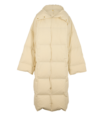 Bottega Veneta 2020 Long Puffer Coat, &pound;250, Clothing, Cream, Down Feathers, Front view