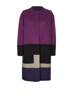 Bottega Veneta Reversible Colour Block Coat, cashmere, purple/black, 12, 3