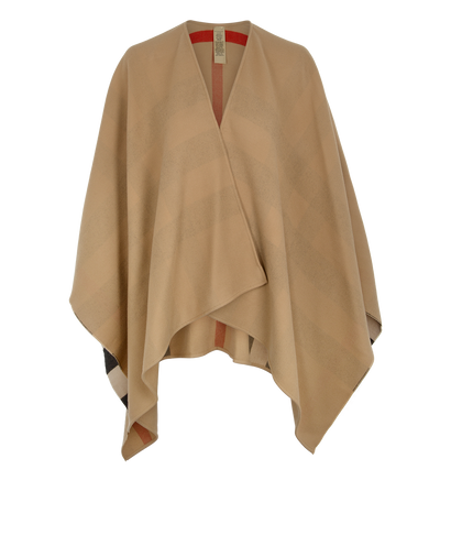 Burberry Charlotte Reversible Solid Check Cape, front view