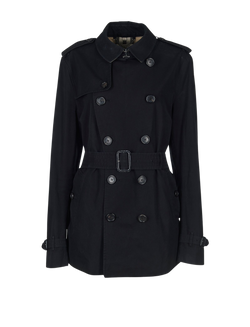 Burberry Sandringham Short Trench, Cotton, Black, UK20, 3*