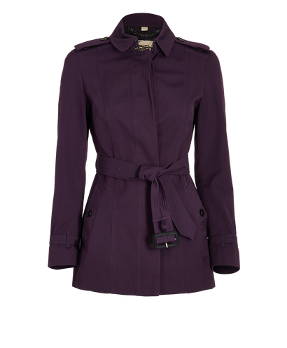 Burberry Belted Short Trench Coat, front view