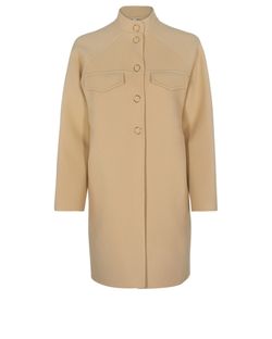 Burberry Button Down Short Coat, Wool/Cashmere, Beige, UK4, 3*