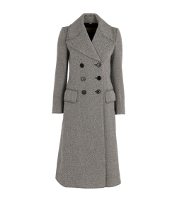 Burberry Herringbone Coat, Wool, White/Black, UK2, 2*