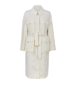 Burberry Belted Coat, Cotton, Cream, UK14, 2*