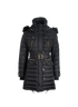 Burberry Long Belted Puffer Coat, £220, Clothing, Black, Nylon, Front view