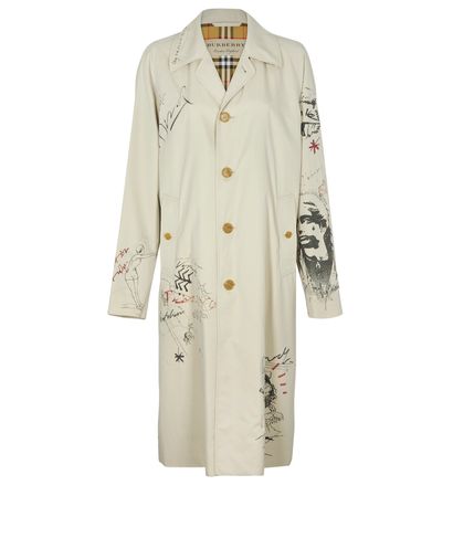 Burberry Doodle Print Trench, front view