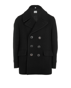 Burberry Double Breasted Coat, Mens, Wool, Black, Sz XXXL, 2*