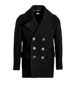 Burberry Double Breasted Coat, Mens, Polyester, Black, Sz XXXL, 2*