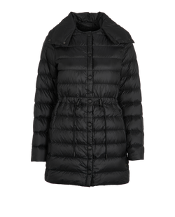 Burberry Hooded Midi Puffer, Polyamide, Black, Sz Xs, 3*
