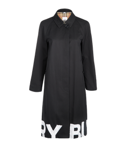 Burberry Camden Logo Coat, Cotton, Black, UK2, 3*