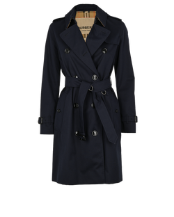 Burberry Kensington Trench Coat, Cotton, Navy, UK 4, 3*