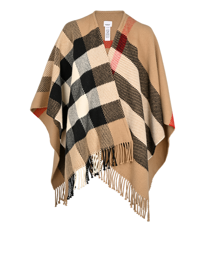Burberry Check Cape, &pound;375, Clothing, Beige/Black/Red, Wool, Front view