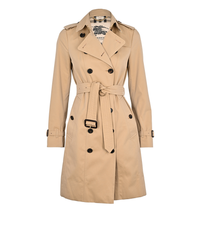 Burberry  Sandringham Midi Trench, &pound;750, Clothing, Beige, Cotton, Front view
