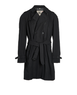 Burberry Trench Coat, Cotton, Black, Sz XXL, 2*