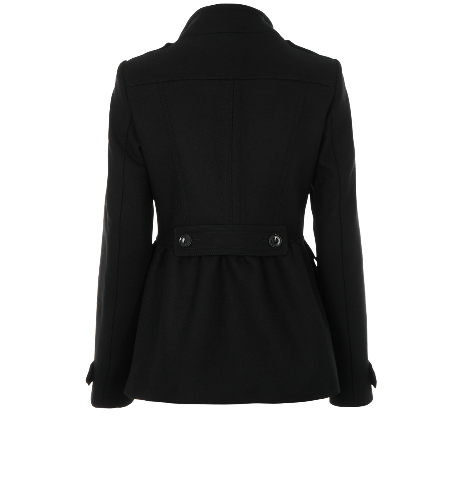 Burberry Short Peacoat, &pound;380, Clothing, Black, Wool, Back view