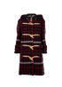 Burberry Plaid Duffle Coat, &pound;420, Clothing, Blue/Red, Polyester Mix/Wool, Front view