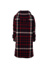 Burberry Plaid Duffle Coat, &pound;420, Clothing, Blue/Red, Polyester Mix/Wool, Back view