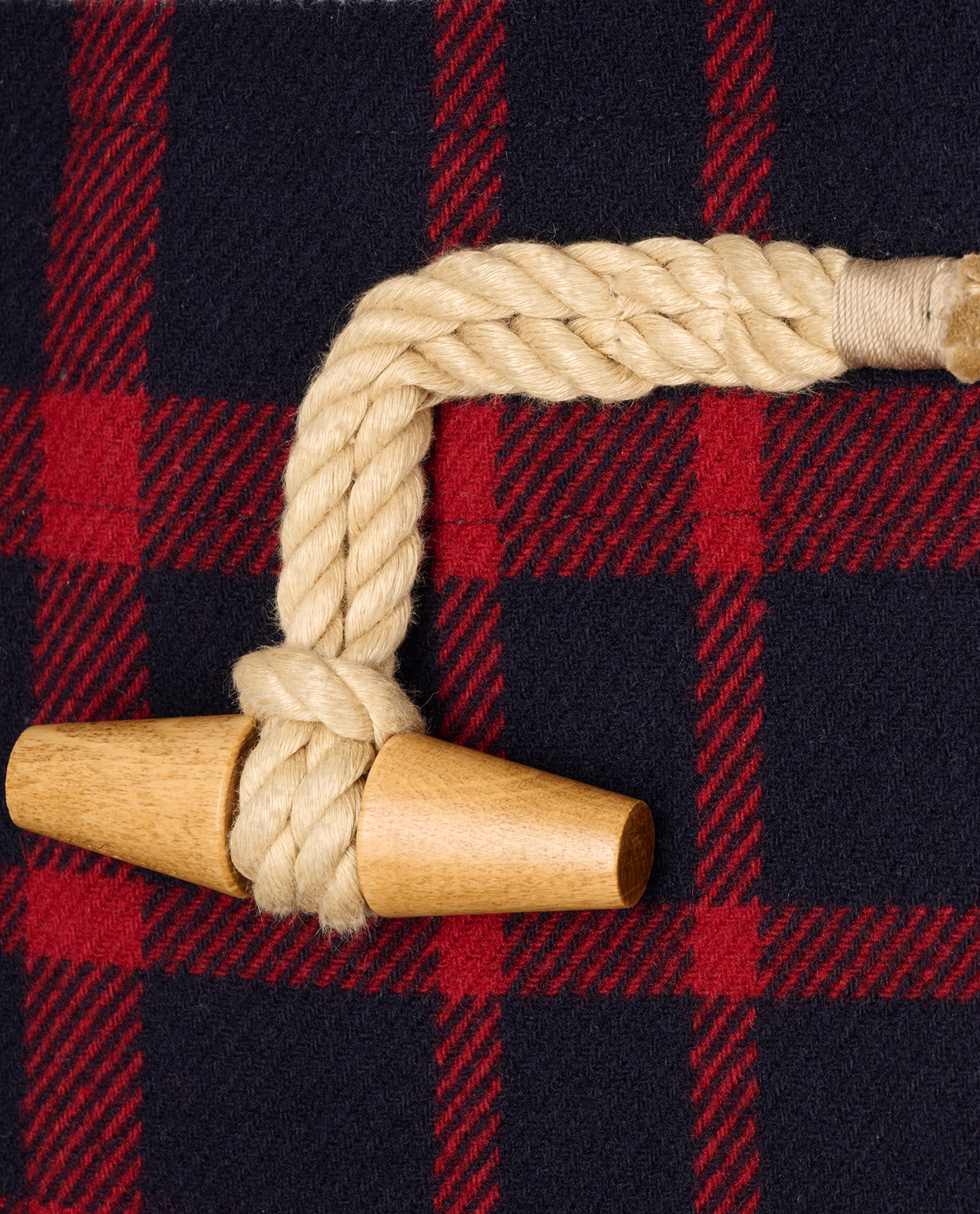 Burberry Plaid Duffle Coat, &pound;420, Clothing, Blue/Red, Polyester Mix/Wool, Other view