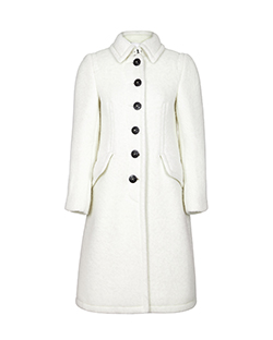 Burberry Button Coat, Alpaca/Wool, White, UK S