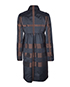 Burberry Short Checked Dress Coat, back view