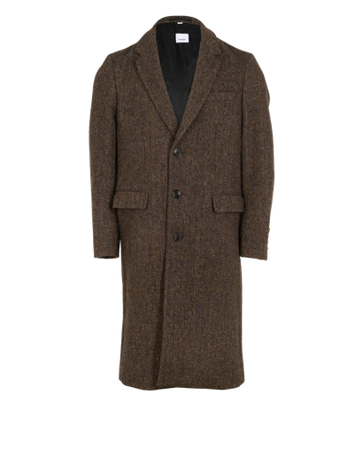 Burberry Single Breasted Coat, &pound;350, Clothing, Brown, Wool, Front view