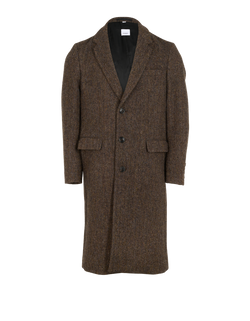 Burberry Single Breasted Coat, Mens, Wool, Brown, Sz M, 3*