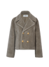 Celine Fur Effect Cropped Peacoat, front view