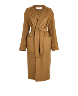 Celine Belted Long Coat, Cashmere, Brown, UK6, 3*