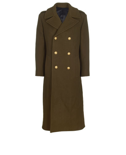 Celine Military Coat, &pound;1,100, Clothing, Khaki, Polyester (Polymer)/Wool, Front view