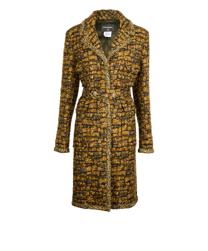 Chanel Tweed Long Belted Coat, front view