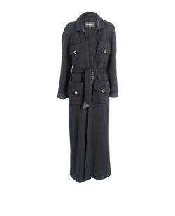 Chanel Belted Coat, Wool, Black, UK10, 3*