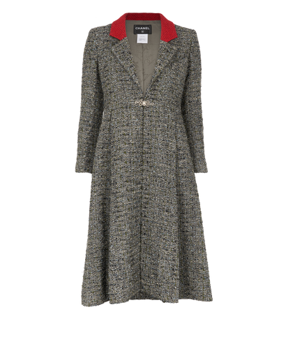 Chanel 1995 Tweed Long Coat, front view