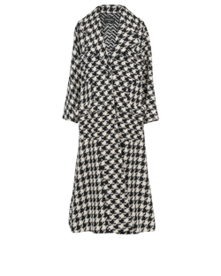 Chanel 19K Pied De Poule Long Coat, Wool, Black/White, UK8, 2*