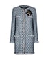 Chanel W/ Brooch 2014 Tweed Coat, front view