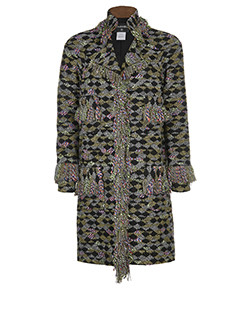 Chanel 2015  Paris-Salzburg Woven Coat, Acrylic/Wool, Black, UK14, 3*
