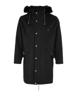 Christian Dior Zip Up Parka, Mens, Wool/Cashmere, Black, Sz XL, 3*