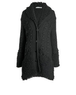 Christian Dior Cable Knit Coat, Wool, Black, UK10, 3*